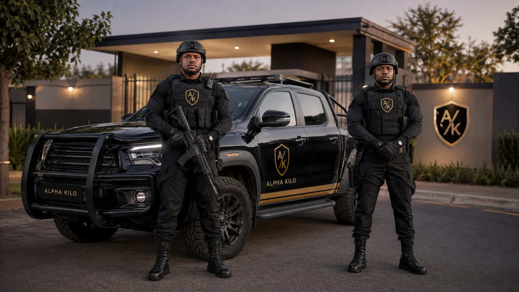 Security personnel and branded response vehicle